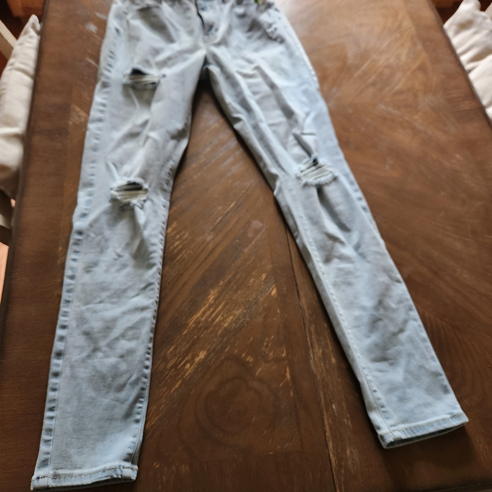 Aeropostale Light Blue Ripped Skinny Jeans